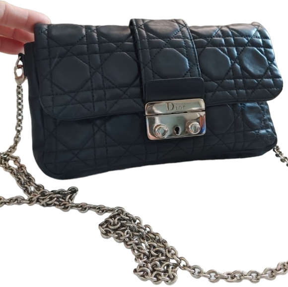 Christian Dior Black Cannage Leather Convertible Crossbody Bag - Picture 12 of 16